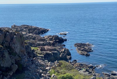 Spetsen på Kullaberg innebär mestadels lite lägre och vindkänslig klättring. 3-7 i svårighetsgrad