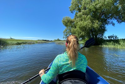 Hörbyån är en liten men härlig paddlingstur för den som gillar forsar. Endast paddling i högvatten